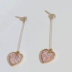 Sparkle heart drop earrings